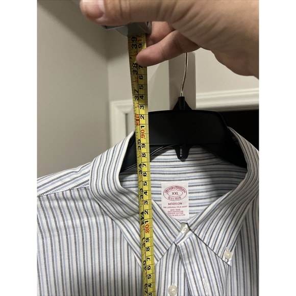 Brooks Brothers Regent Light Blue Striped Button Down Cotton Shirt Men's XXL - Picture 5 of 6
